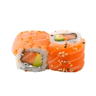 Makis California entourés de saumon